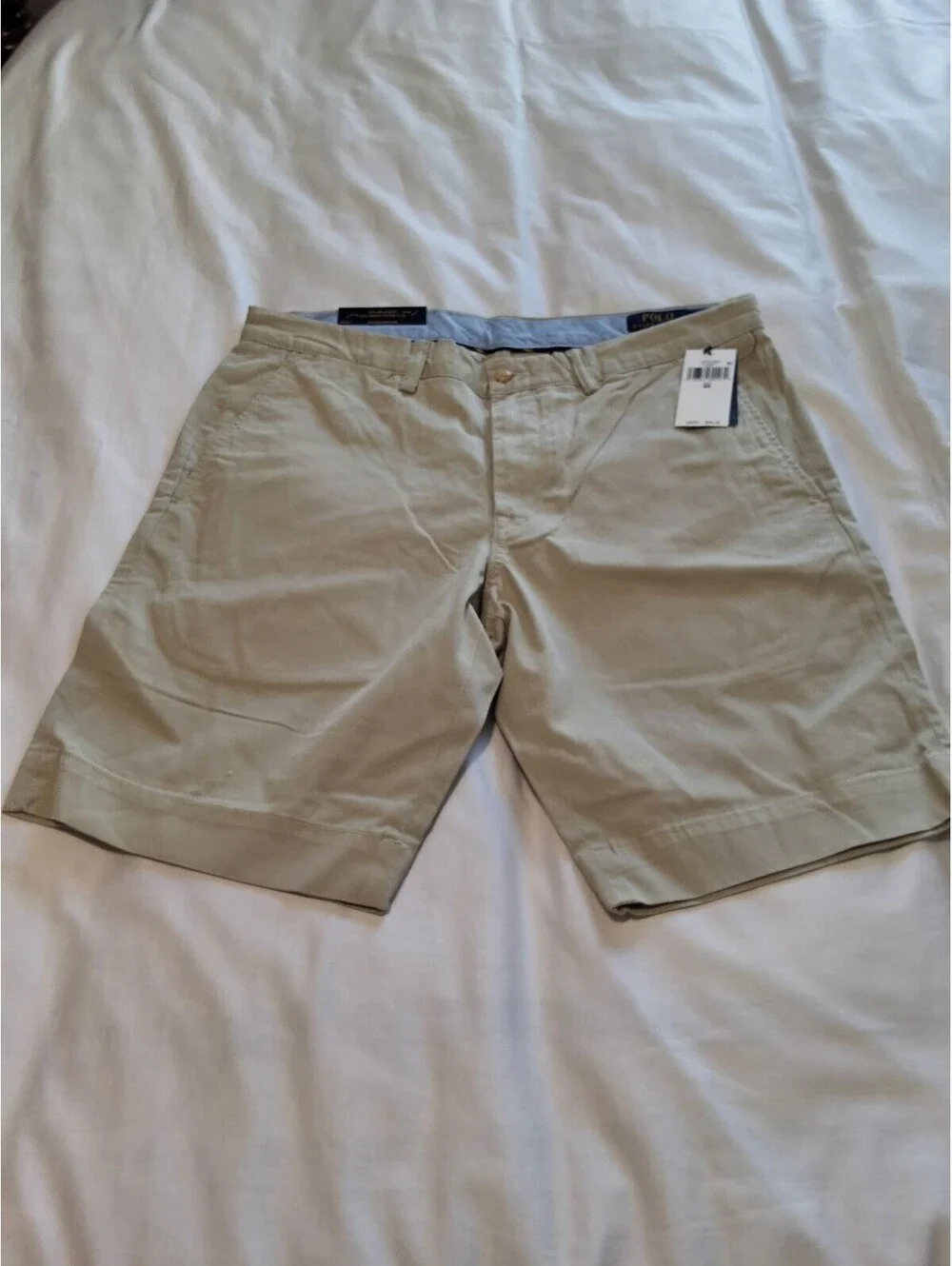 Polo Ralph Lauren Stretch Slim Fit Beige Chino Shorts Size 33